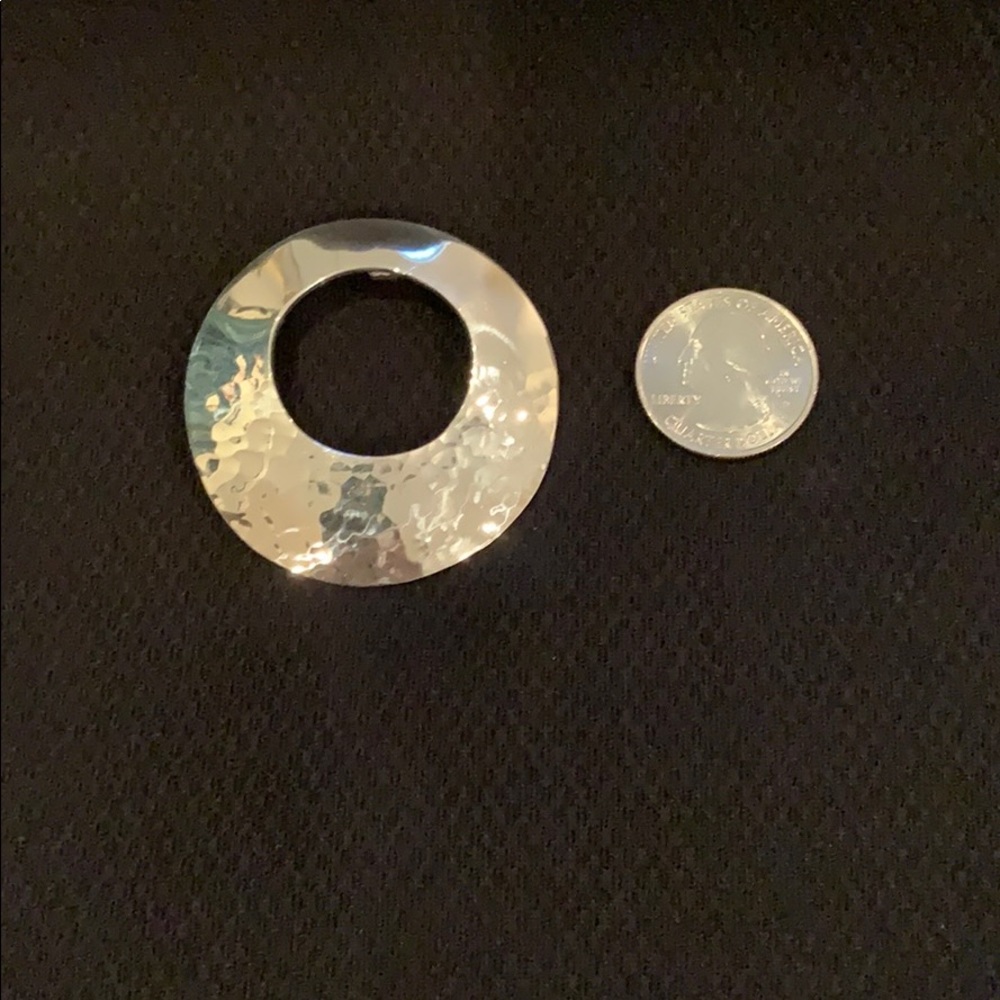 Sterling Silver Pendant. Hammered & Smooth. 2” - Picture 7 of 11